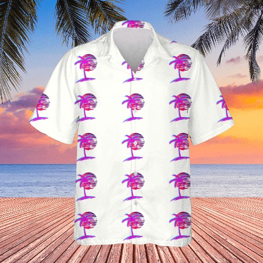 sunset Vaporwave Palm Tree Aesthetic Tropical Hawaiians