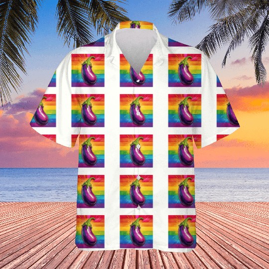 LGBTQ Eggplant Hawaiians