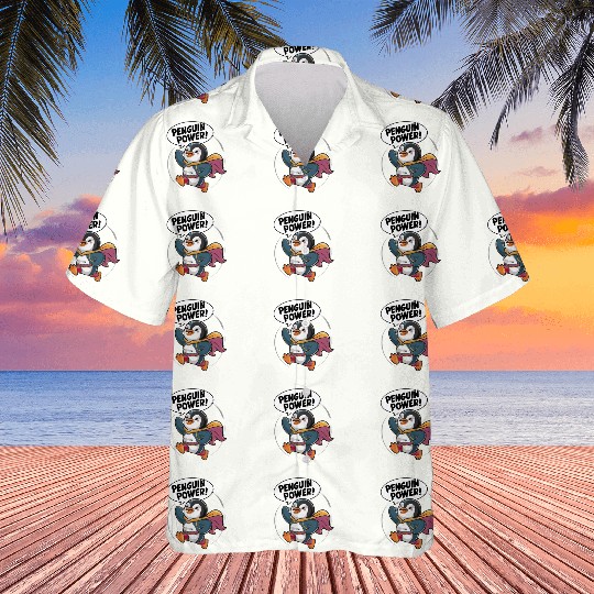 Penguin Power Superhero Fun Graphic Hawaiians