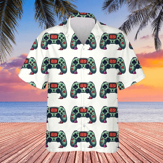 Zombie Brain-Themed Green Controller Hawaiians