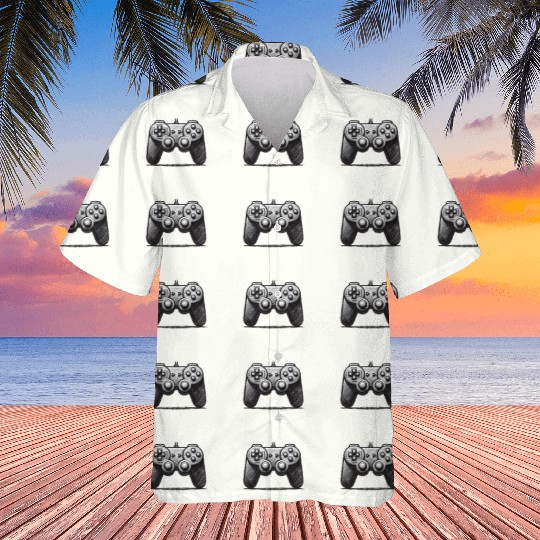 Gamer Controller Cartoon Charcoal Gaming Art 4 Hawaiians