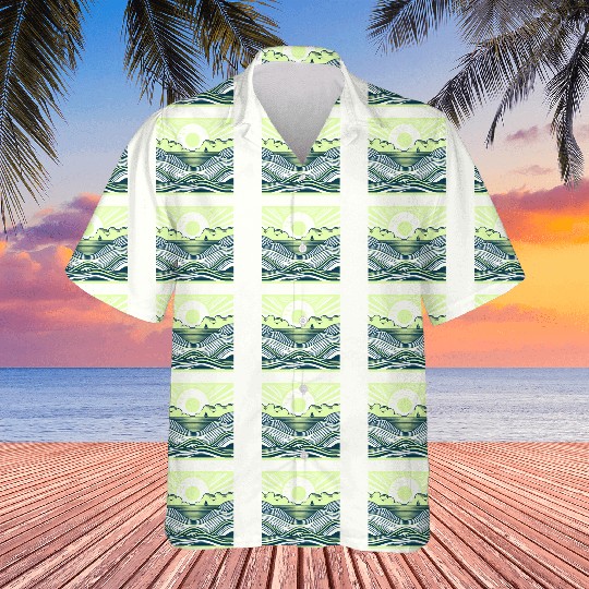Ocean Sunrise Retro Wave Sailing Hawaiians