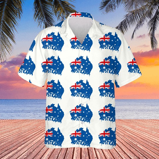 Aussie Flag Map Hawaiians Design