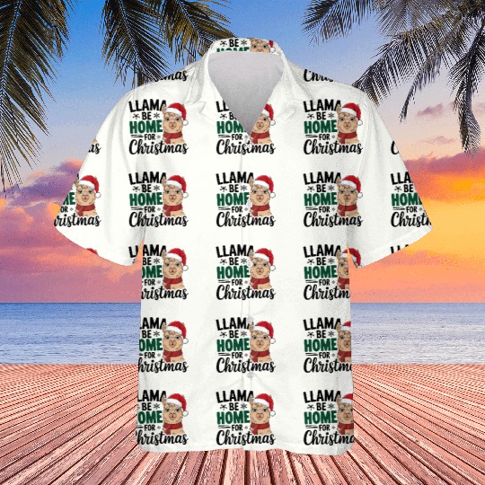 Llama Be Home for Christmas Hawaiians