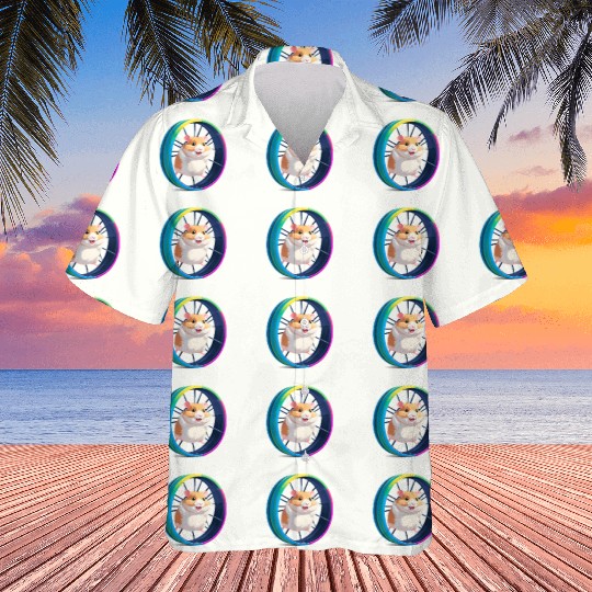 Happy Hamster on Exercise Wheel Hawaiians