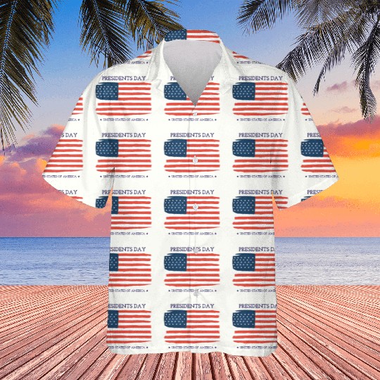US flag.Presidents Day Hawaiians