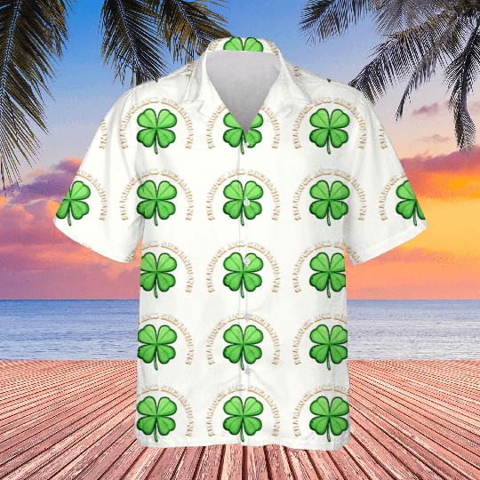 Shamrock and Sheninanigans 4-Leaf Clover Graphic Hawaiians
