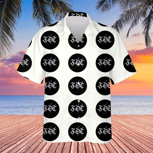 Ornate Gothic Lettering FDT in Light Grey on Black Hawaiians