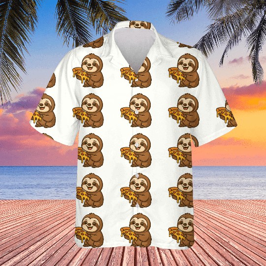 Cute sloth cartoon pizza pizza lovers fun Hawaiians