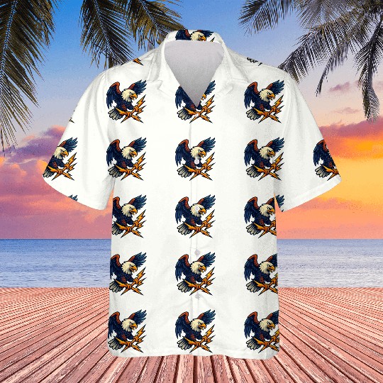 Bald Eagle with Lightning Bolts Hawaiians Design