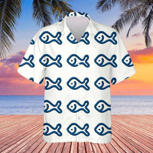 Fish embroidered Hawaiians