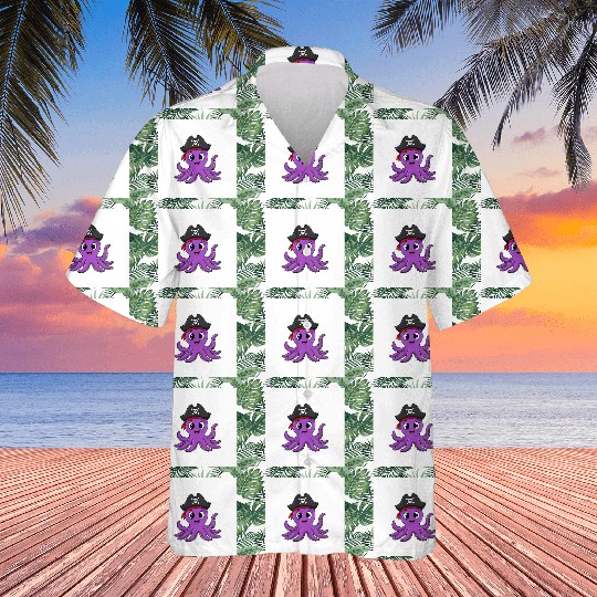 Friendly Octopus Pirate Hawaiians -Cute Ocean Animal