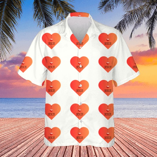 I Love Jesus Heart Design Hawaiians