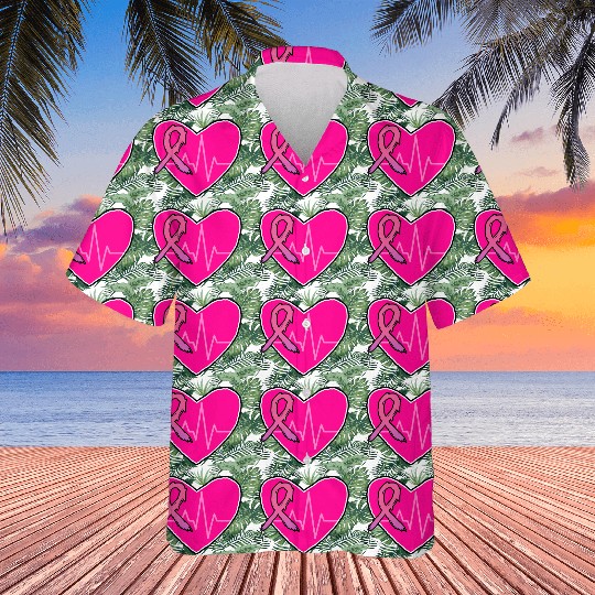 Breast Cancer Awareness Heart Design Hawaiians