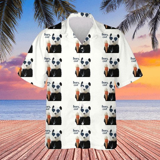 Cool Panda with Sunglasses and Ice Cream Hawaiians