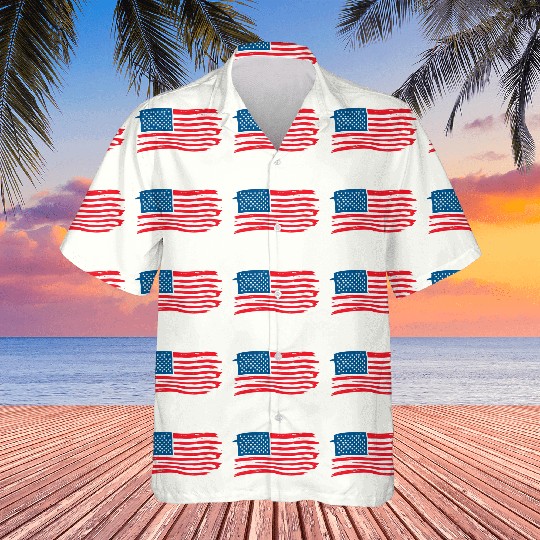 Abstract American Flag Art Print Hawaiians