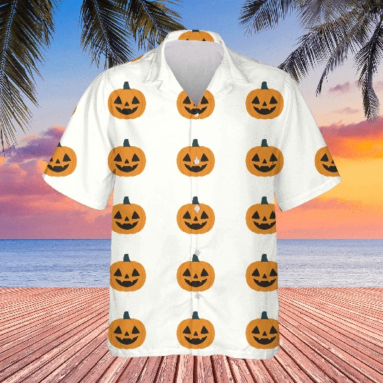 Festive Pumpkin Jack-o'-Lantern Design Hawaiians