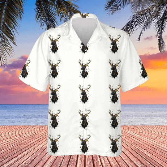 Geometric Stag Illustration for Apparel Hawaiians