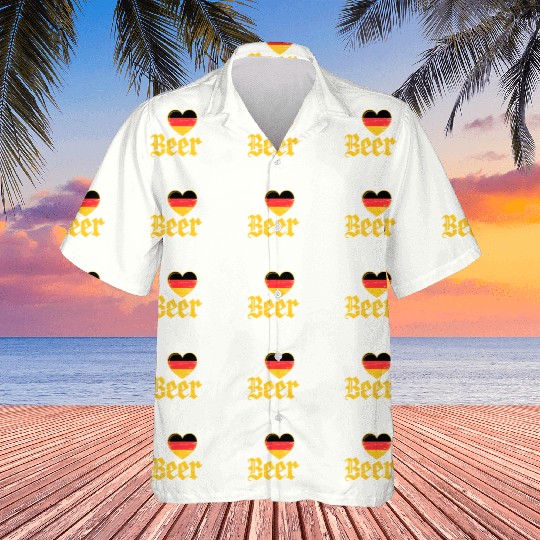 I Love Beer German Bier Funny Germany Flag Hawaiians