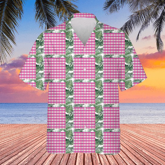 Pink Plaid Pattern for Casual Wear Hawaiians