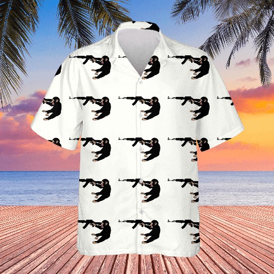 monkey holding a gun Hawaiians