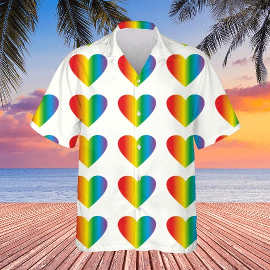Lgbt rainbow heart, gay heart Hawaiians