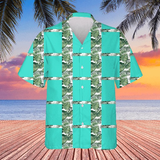 Turquoise Green-Blue Solid Color Hawaiians