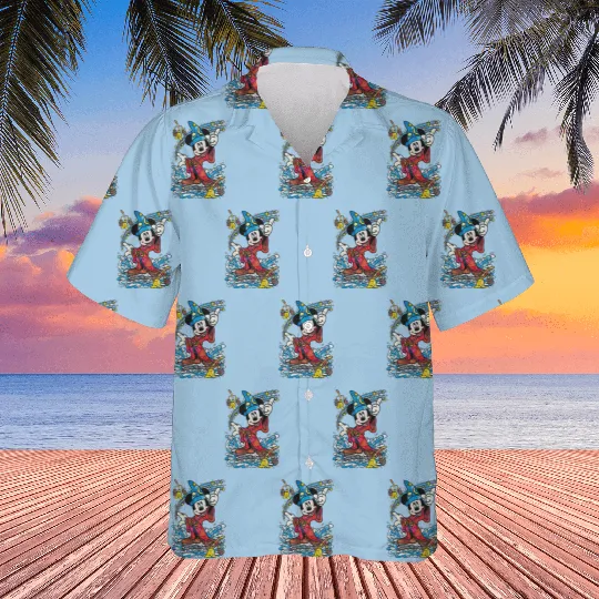 Disney Fantasia Sorcerer Mickey Mouse Magic Wizard Retro Hawaiians, Magic Kingdom Hawaiians Family Birthday Gift