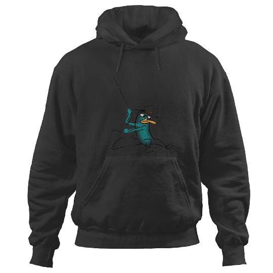 Disneys Phineas And Ferb Agent P Swinging Into Action Sketch Hoodies