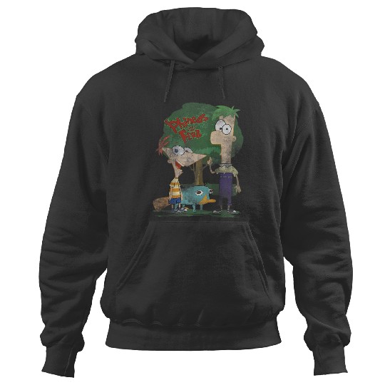 Disneys Phineas And Ferb Hanging Out With Perry Distressed Hoodies