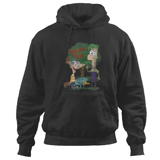Disneys Phineas And Ferb Hanging Out With Perry Distressed Hoodies