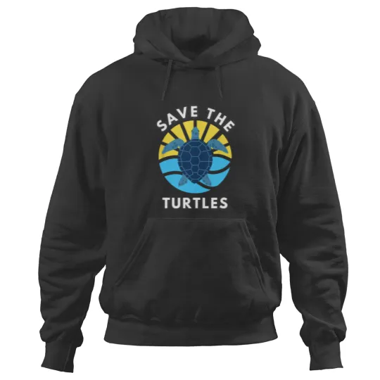 Discover Cute Sea Turtle Save the Turtles Design for World Turtle Day Hoodies