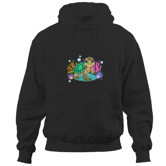 Cute Sea Turtle Ocean Animals Sea Turtle Sea Turtle Lovers Hoodies