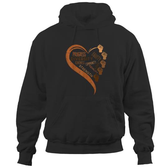 Discover Black History Fists Diversity Equity Melanin African Women  Gifts Hoodies