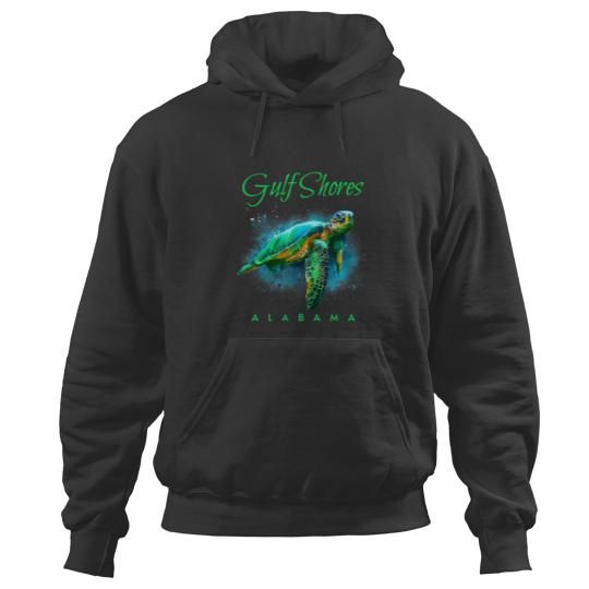 Discover Gulf Shores Albm Watercolor Sea Turtle Hoodies
