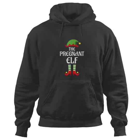 Discover Pregnant Elf Family Matching Group Christmas Hoodies