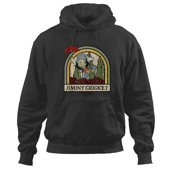 disneys Pinocchio Jiminy Cricket Established 1940 Hoodies
