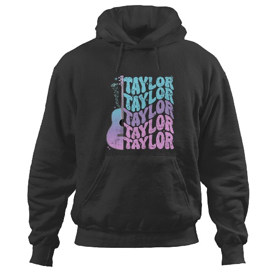 Discover Taylor First Name I Love Taylor Girl Groovy 80's Vintage Hoodies