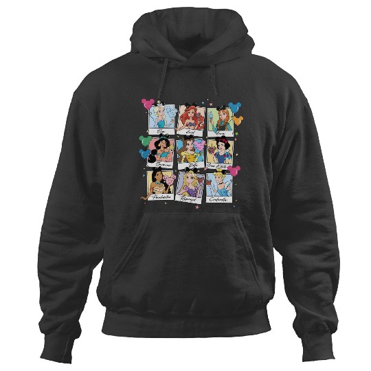Cute Disney Princess All Characters Group Take Photos Retro Hoodies, Magic Kingdom  Hoodies