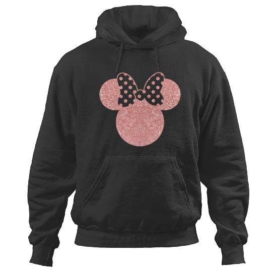 Disney Hoodies, Minnie Ear Hoodies, Glitter Rose Gold Minnie Hoodies, Cute Ear Hoodies
