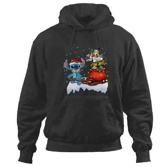 Discover Retro Stitch Pluto Christmas Hoodies, Stitch Santa Hoodies, Stitch Christmas Hoodies, Disney Xmas Holiday Hoodies, Christmas Lights