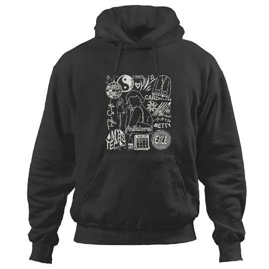 Discover Taylor Doodle Art Hoodies, Vintage Taylor Merch Folklore Album Lyrics Hoodies