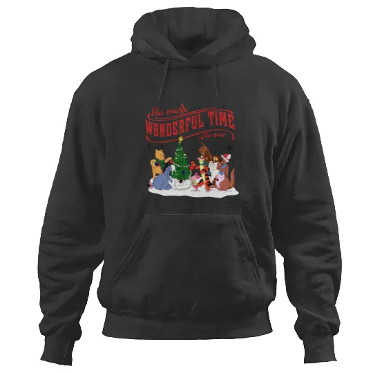 Retro Winnie Pooh And Friends Disney Christmas Hoodies | Winnie The Pooh Christmas Hoodies | Merry Christmas Party 2023 Hoodies | Disneyland