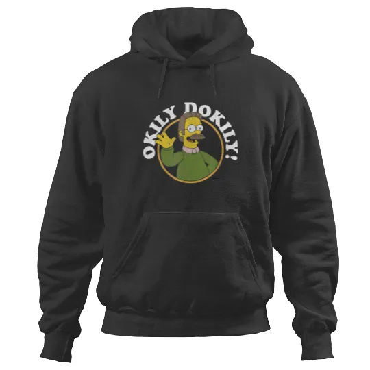 The Simpsons Ned Flanders Okily Dokily Circle Picture Hoodies, The Simpsons Birthday Tees, Magic Kingdom, Disneyland Family Vacation Hoodies