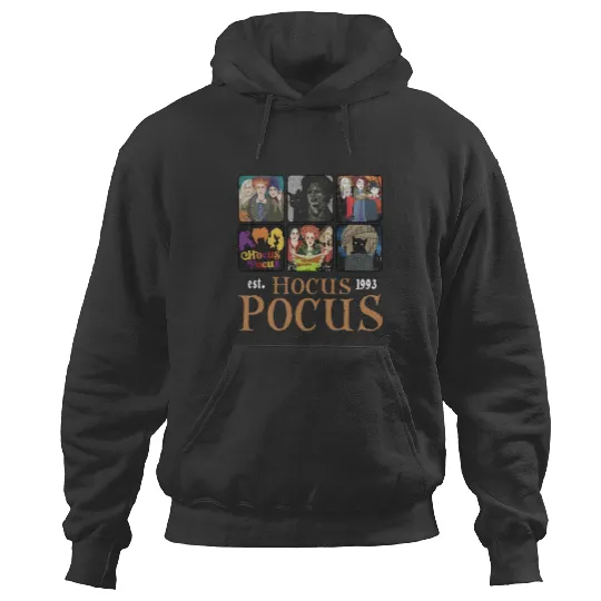 Disney Hocus Pocus Est 1993 Hoodies, Vintage Sanderson Sisters Hoodies, Halloween Witches Hoodies, Halloween Party Hoodies, Spooky Vibes