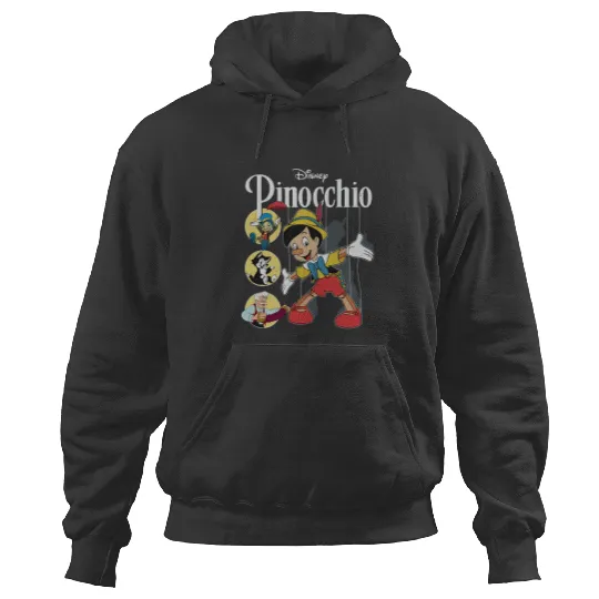 Pinocchio Vintage Movie Characters Group Shot, Disney Pinocchio Hoodies
