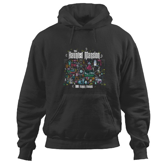 Retro The Haunted Mansion Map Hoodies, Vintage Disney Halloween Hoodies