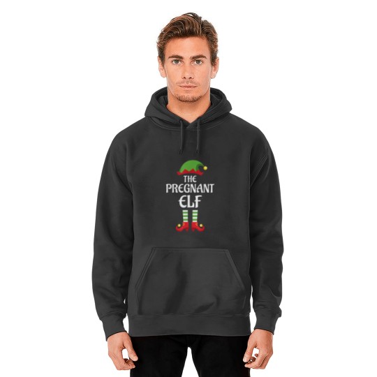 Pregnant Elf Family Matching Group Christmas Hoodies