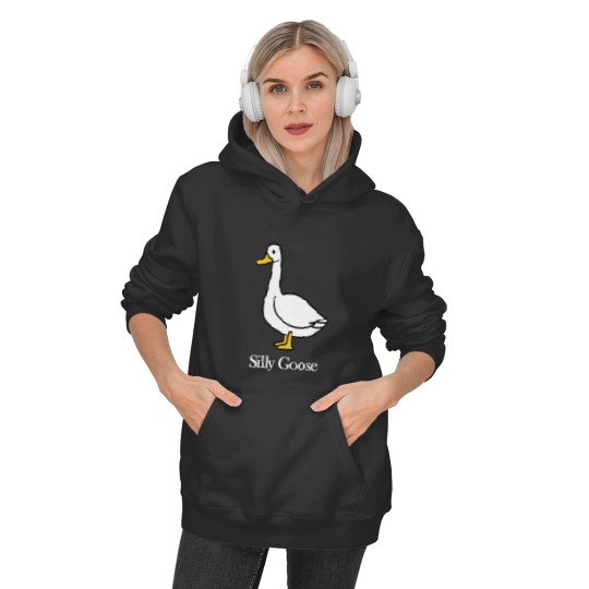 Silly Goose embroidered Hoodies,Embroidered Crewneck Hoodies