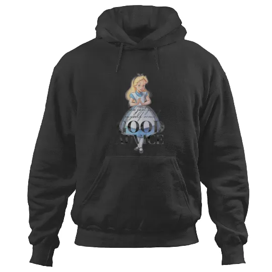 Disney 100th Anniversary Alice In Wonderland - Classic Fit Grey Short Sleeve Hoodies